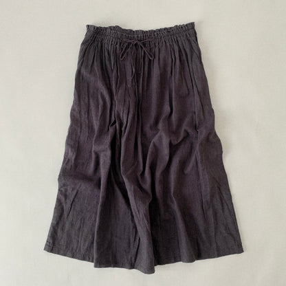 charcoal gray linen skirt