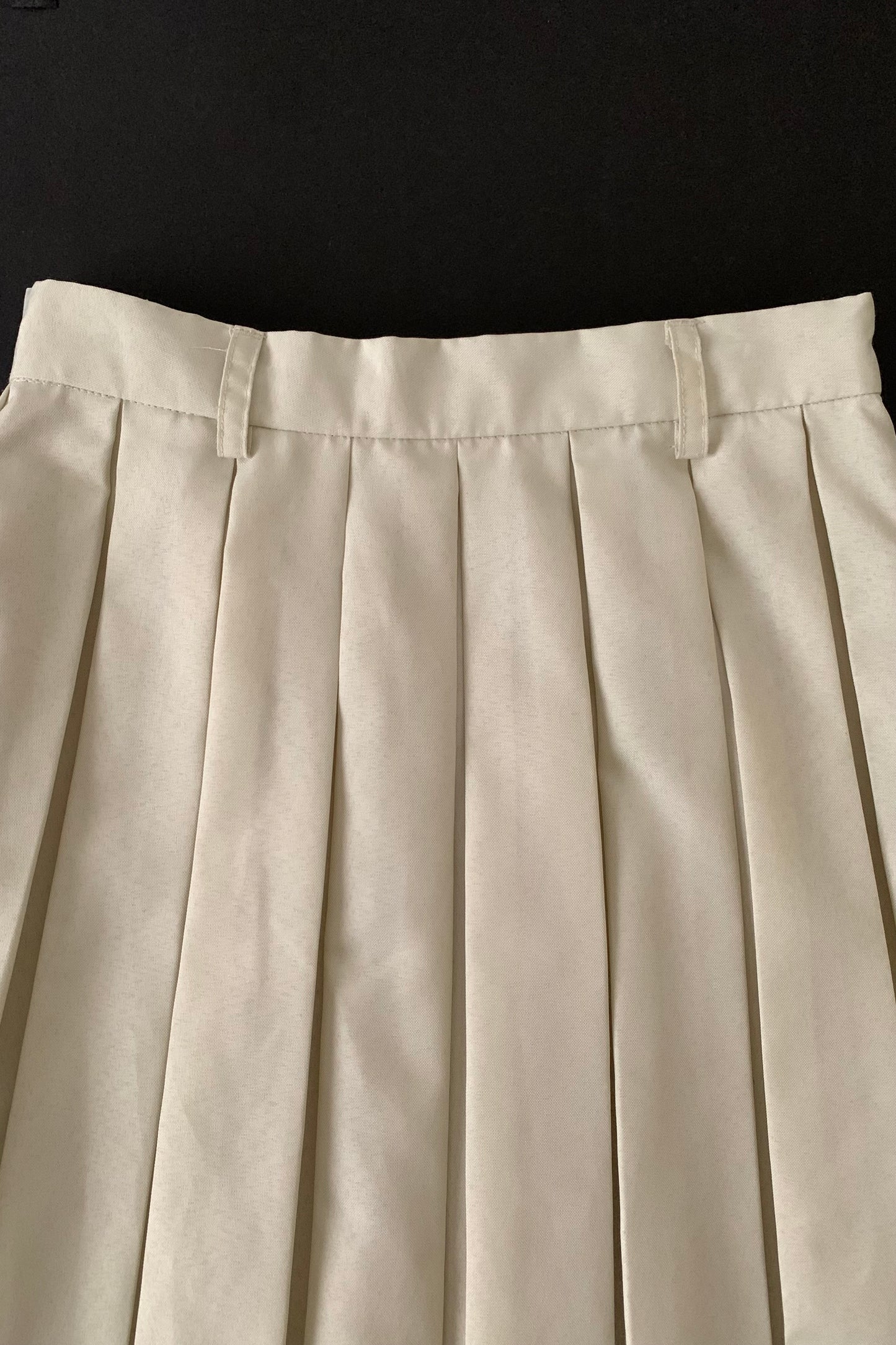 gray ivory  pleats long skirt