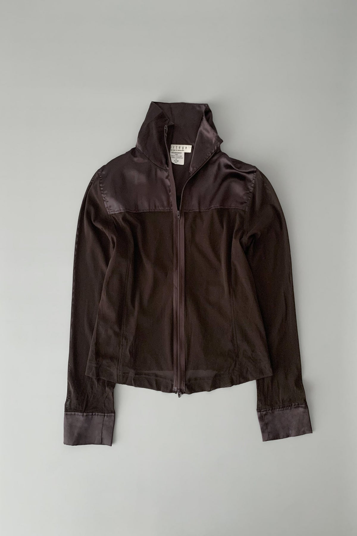 brown sheer & satin light jacket