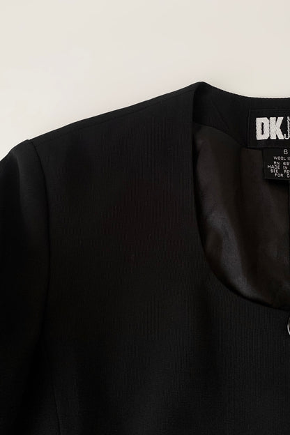 DKNY black no collar light jacket