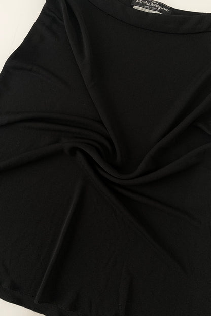 Salvatore ferragamo black midi skirt