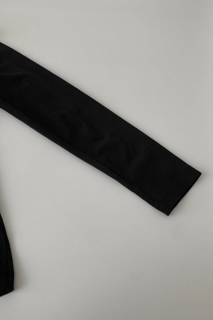 Italy black neck crinkle tops