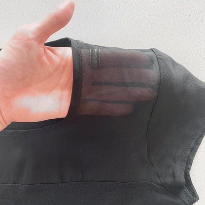 black semi-sheer tops
