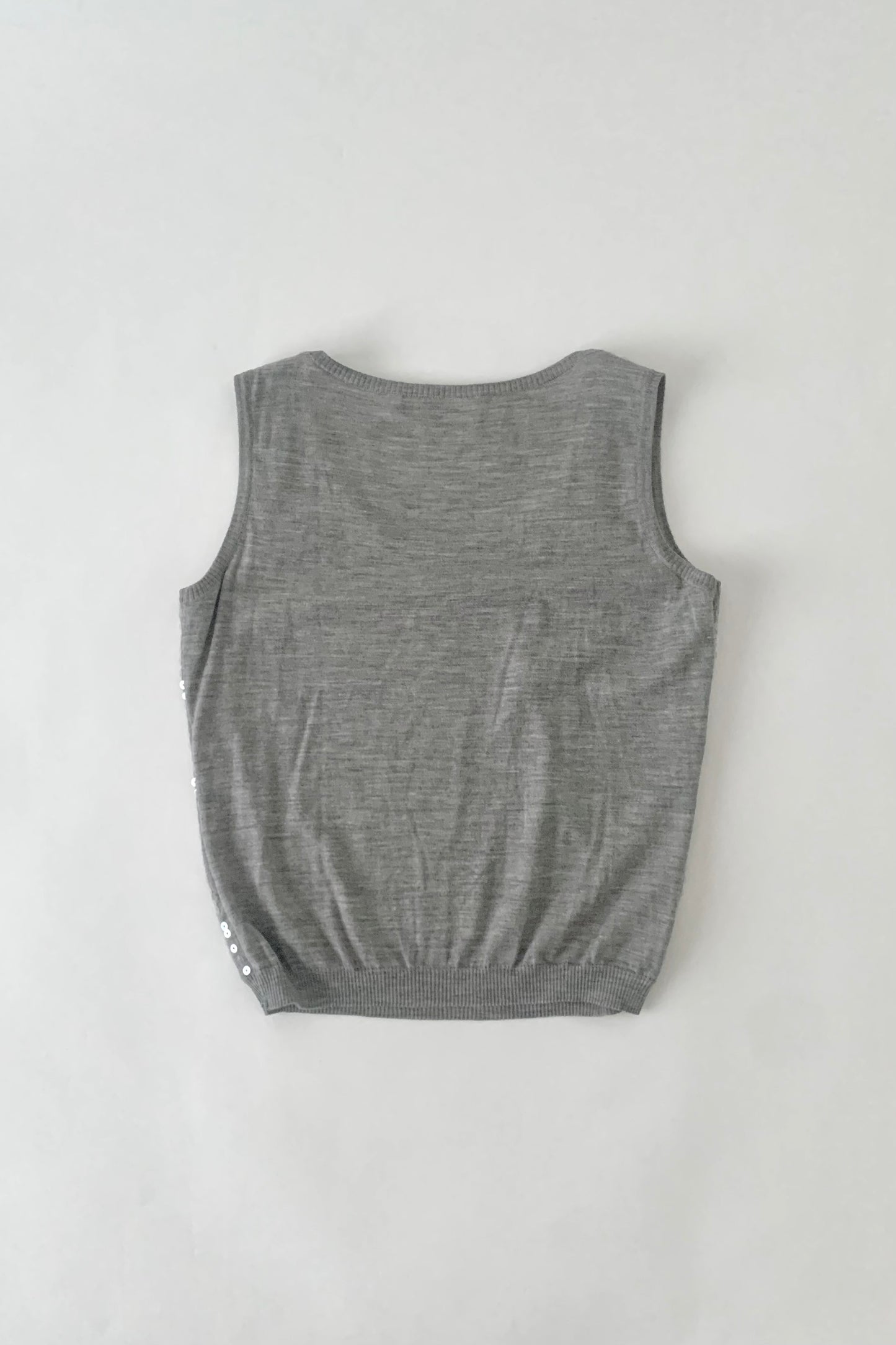Salvatore Ferragamo gray sequins knit vest