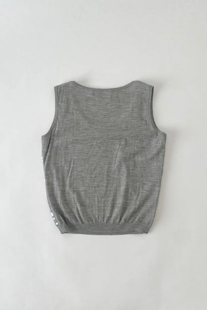 Salvatore Ferragamo gray sequins knit vest