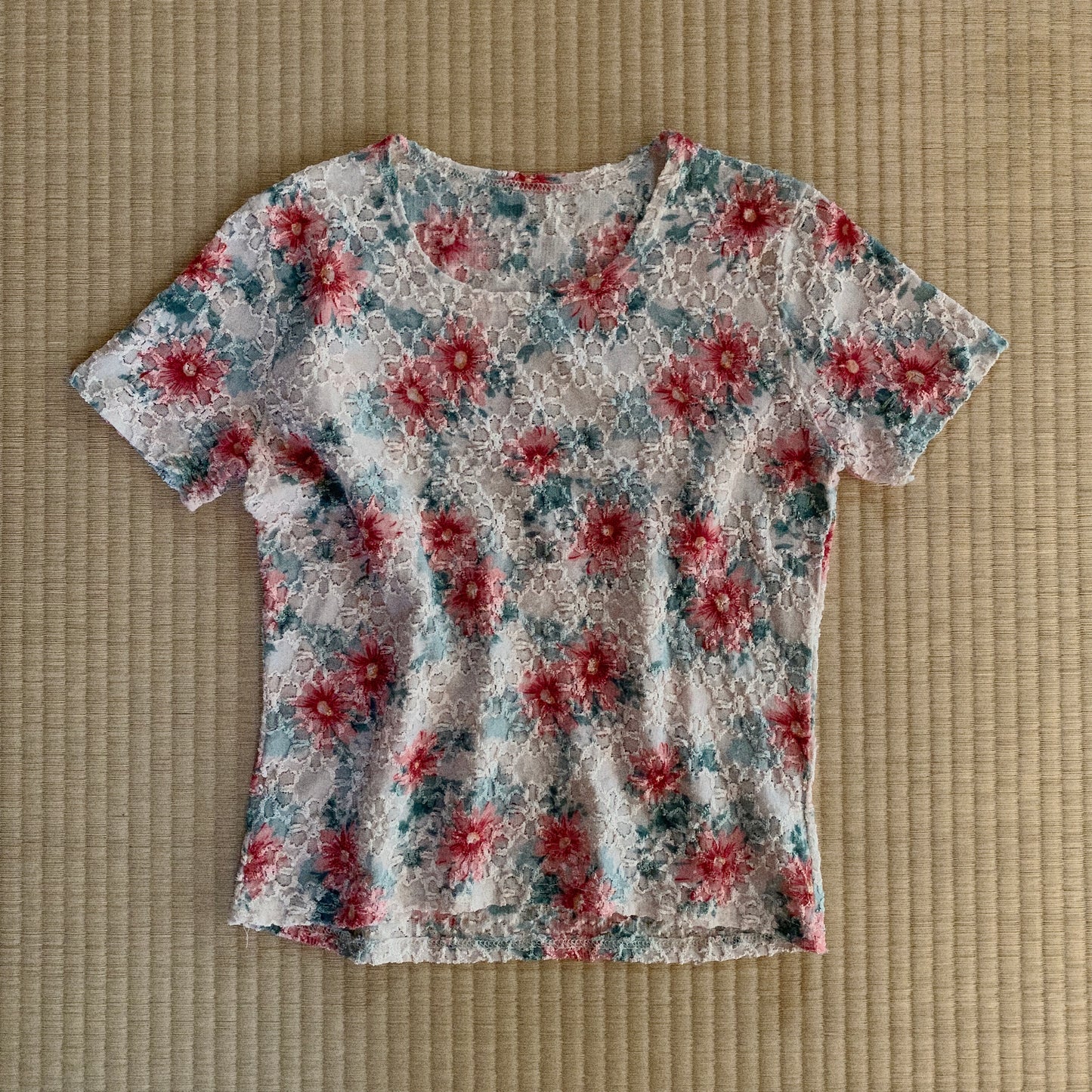 flower patterned T tops