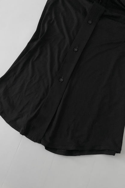Italy black over sized long shirt