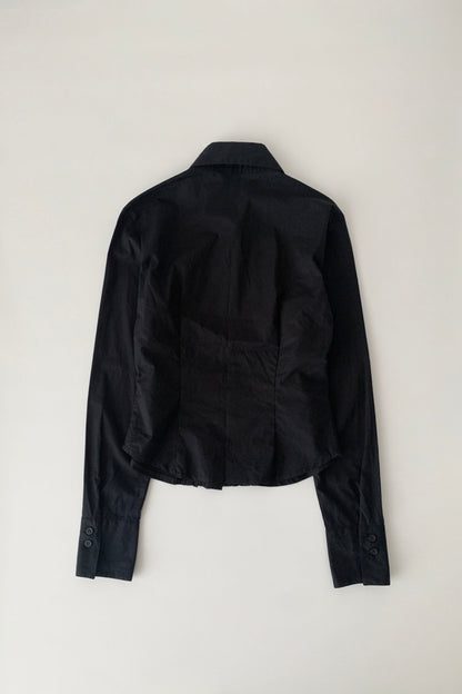 black centre frill shirt
