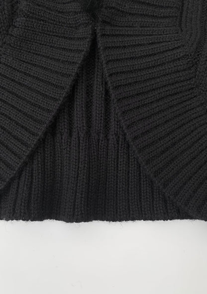black fur knit short cardigan