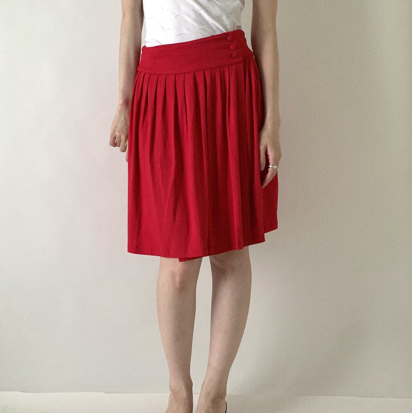 agnes b. red wrap skirt