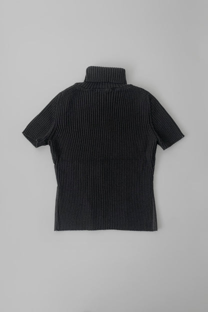 Italy black suède crochet tops