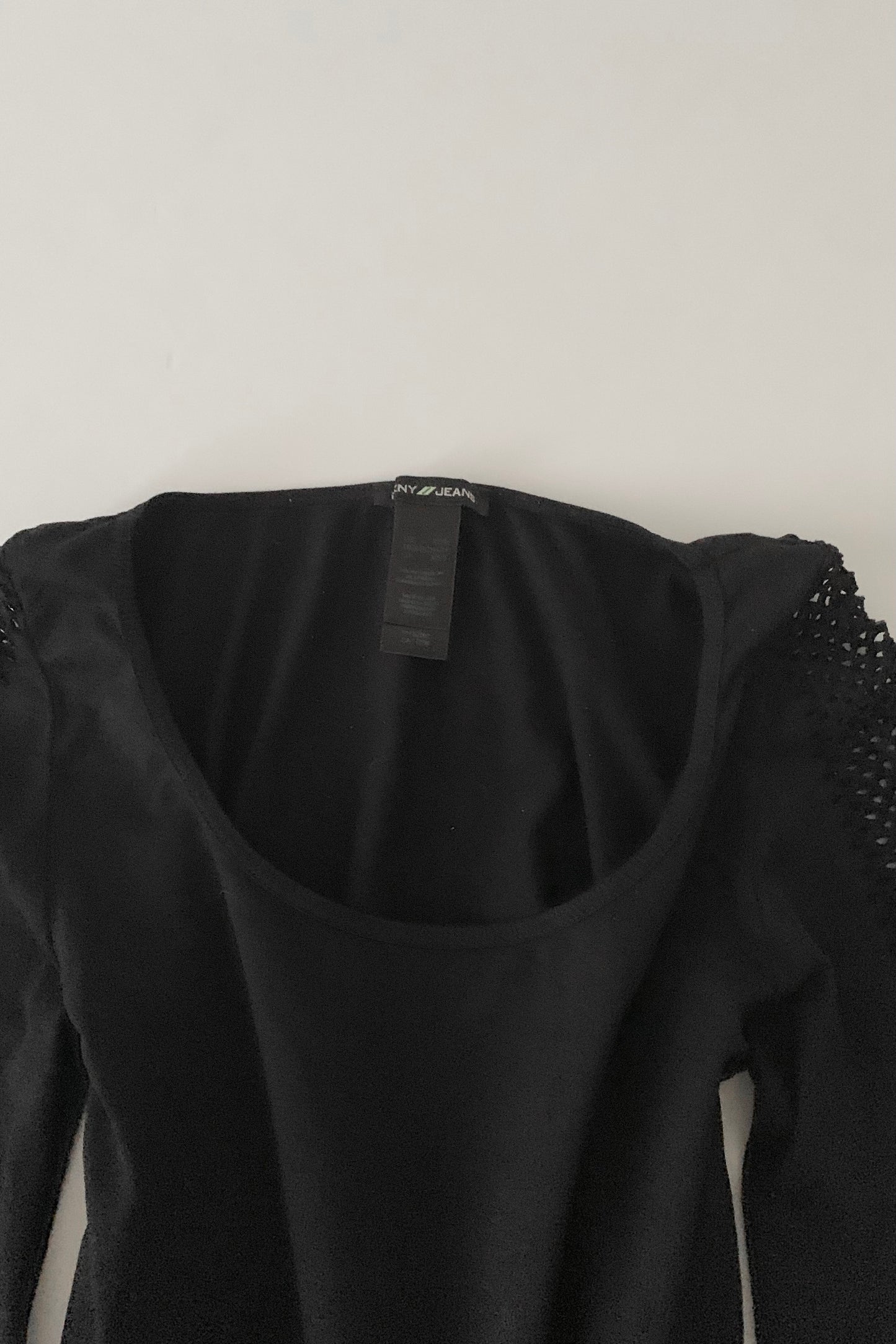 DKNY black mesh long sleeves