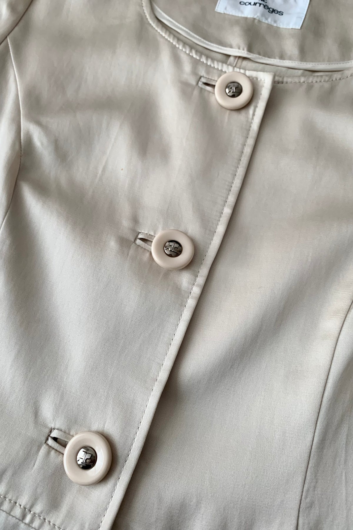 courreges cream satin short jacket