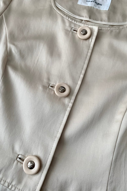 courreges cream satin short jacket