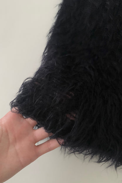 dark purple mohair fur vest