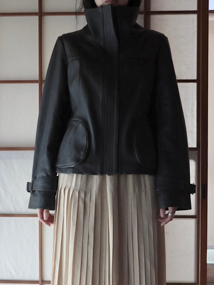 dark brown lamb leather jacket