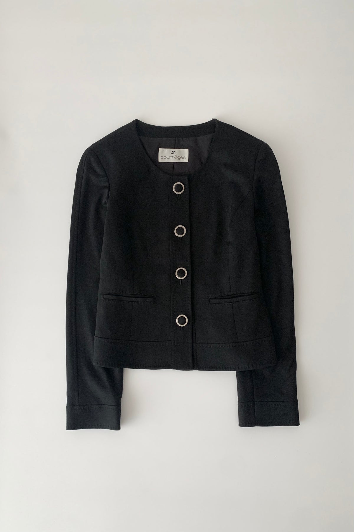 courrage black no collar jacket