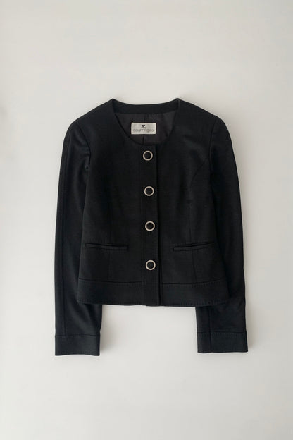 courrage black no collar jacket