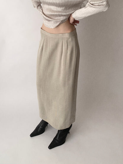 light beige long skirt