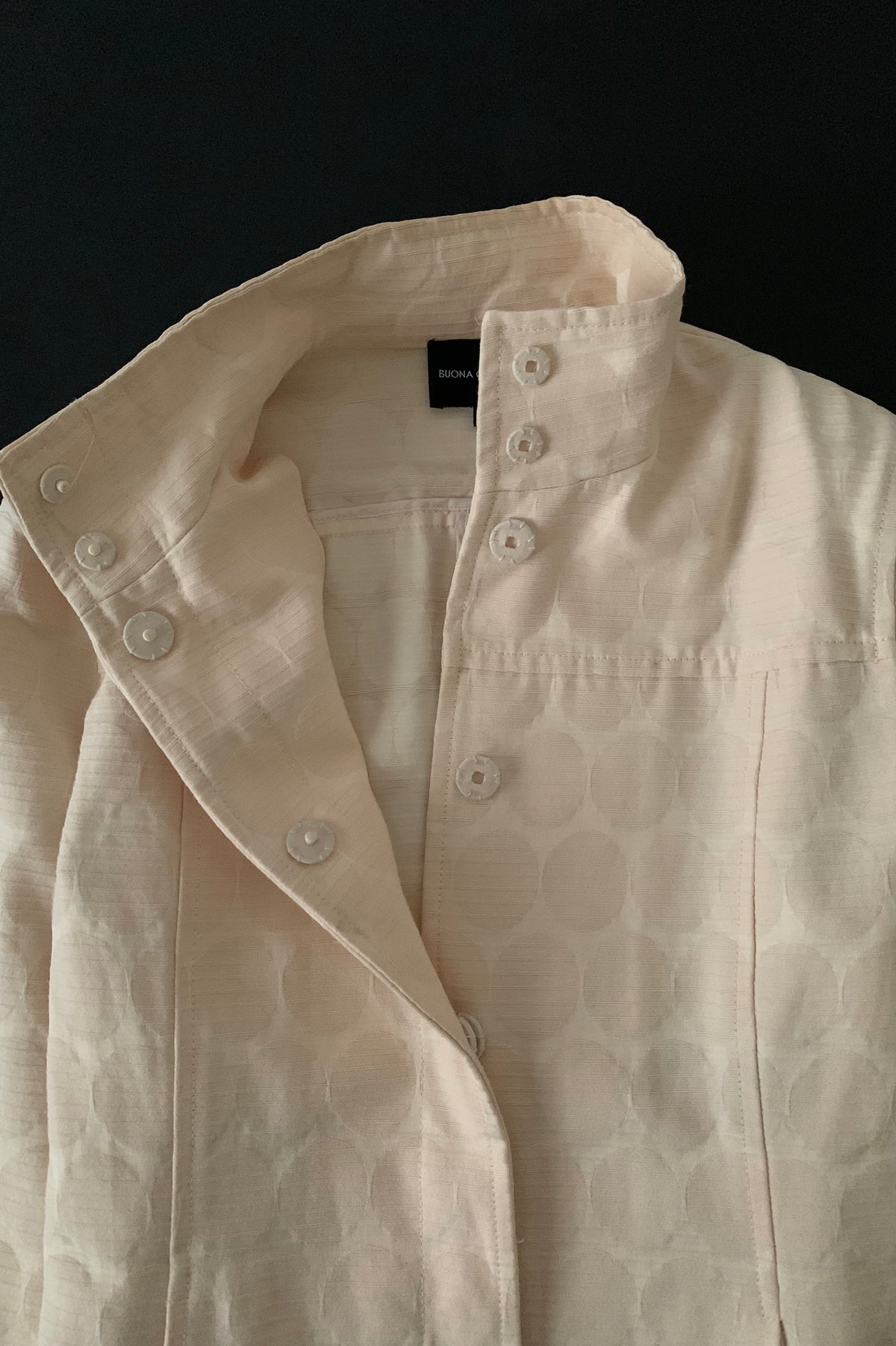 pale beige dot high neck jacket