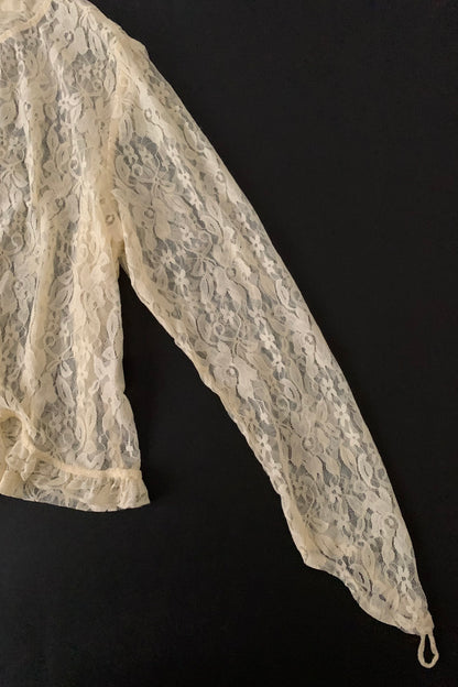 pale yellow lace cardigan