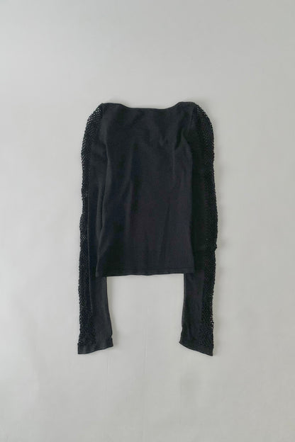 DKNY black mesh long sleeves