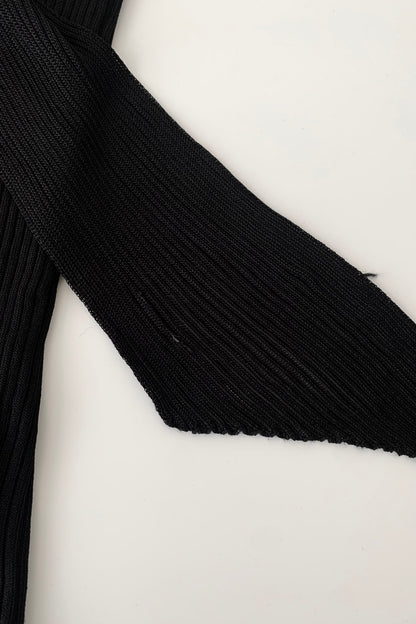 black rib tie design tops