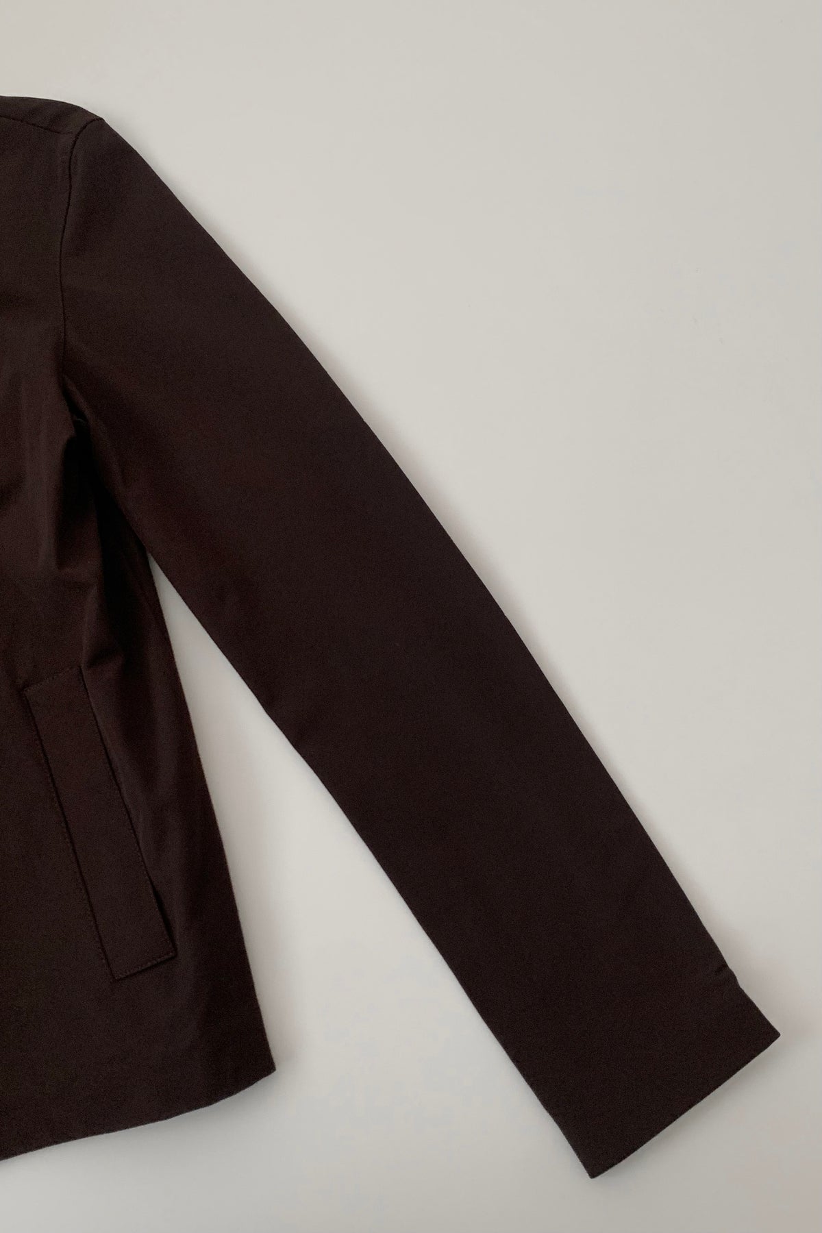 dark brown zip light jacket