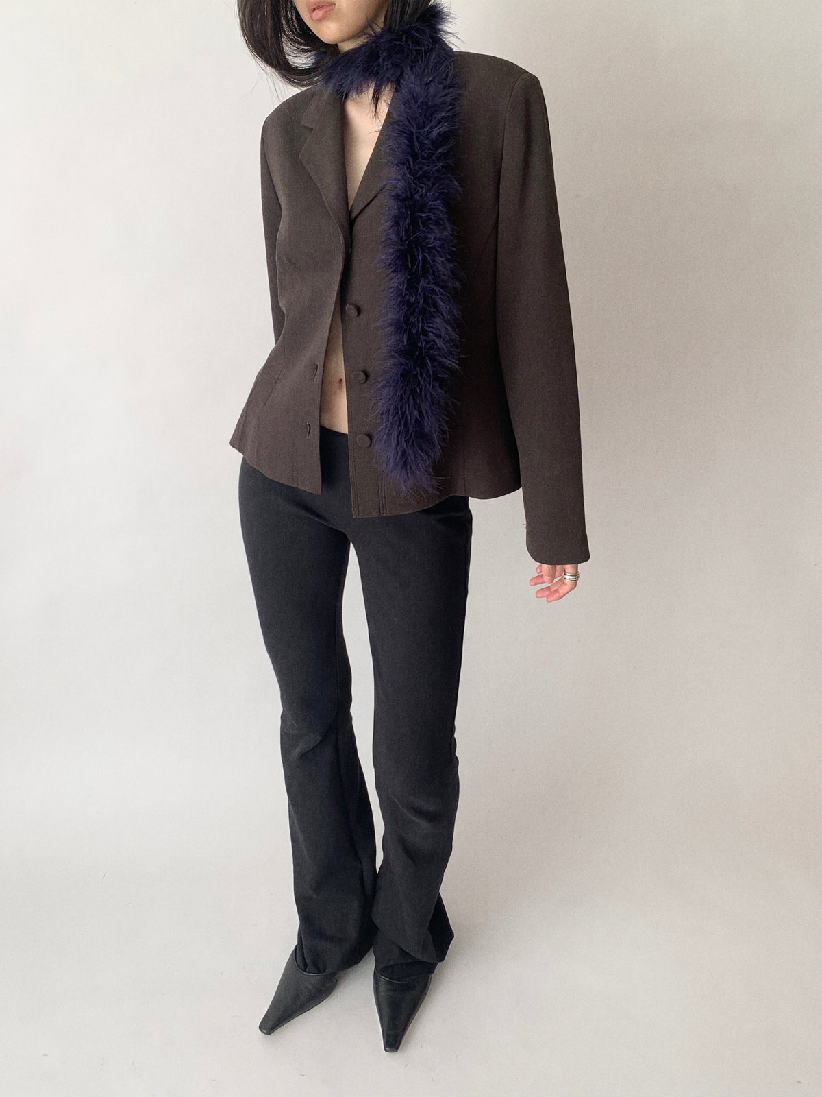 dark purple fur tie
