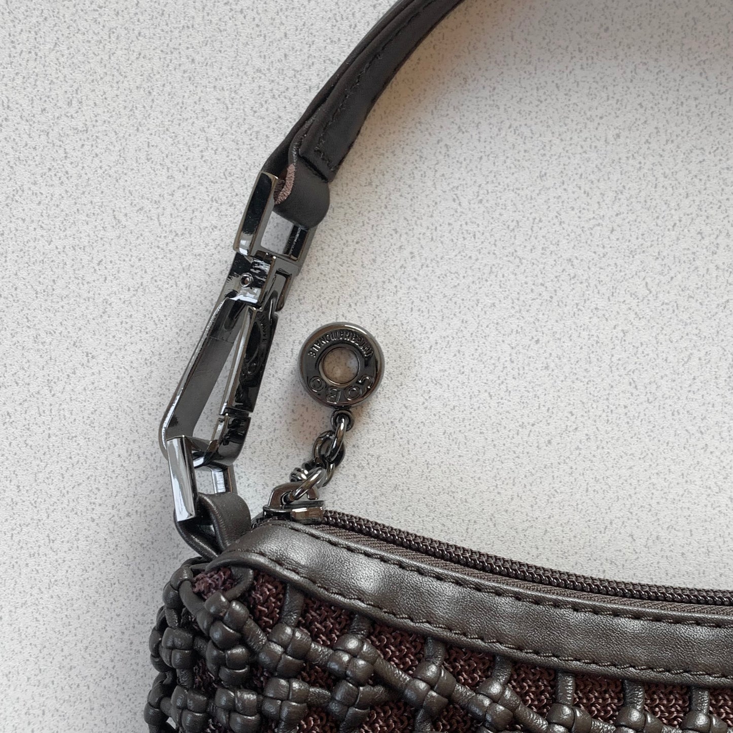 rattan motif mini bag