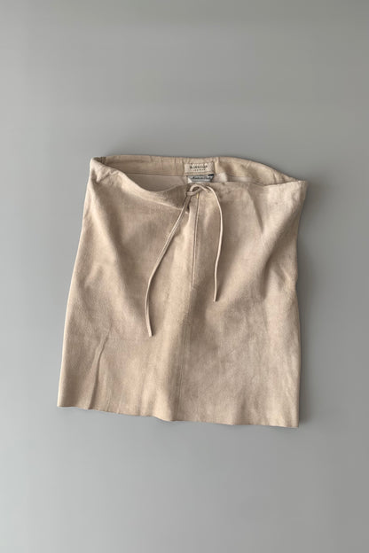 Italy suede leather mini skirt
