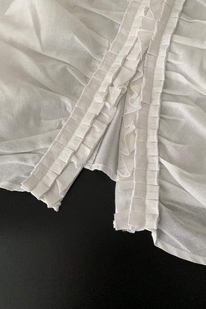 white centre frill blouse