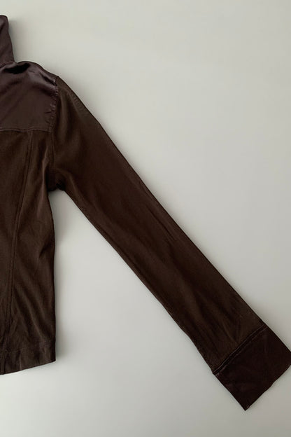 brown sheer & satin light jacket