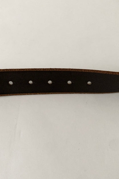 brown silver buckle belt