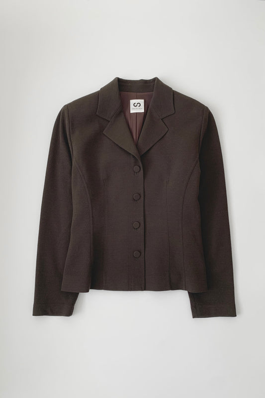 dark brown single breasted jacket