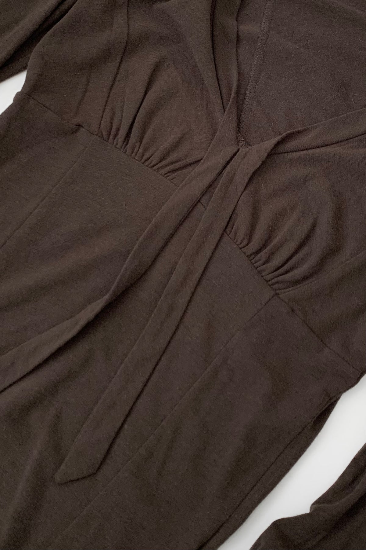 khaki brown v neck puff sleeve tops