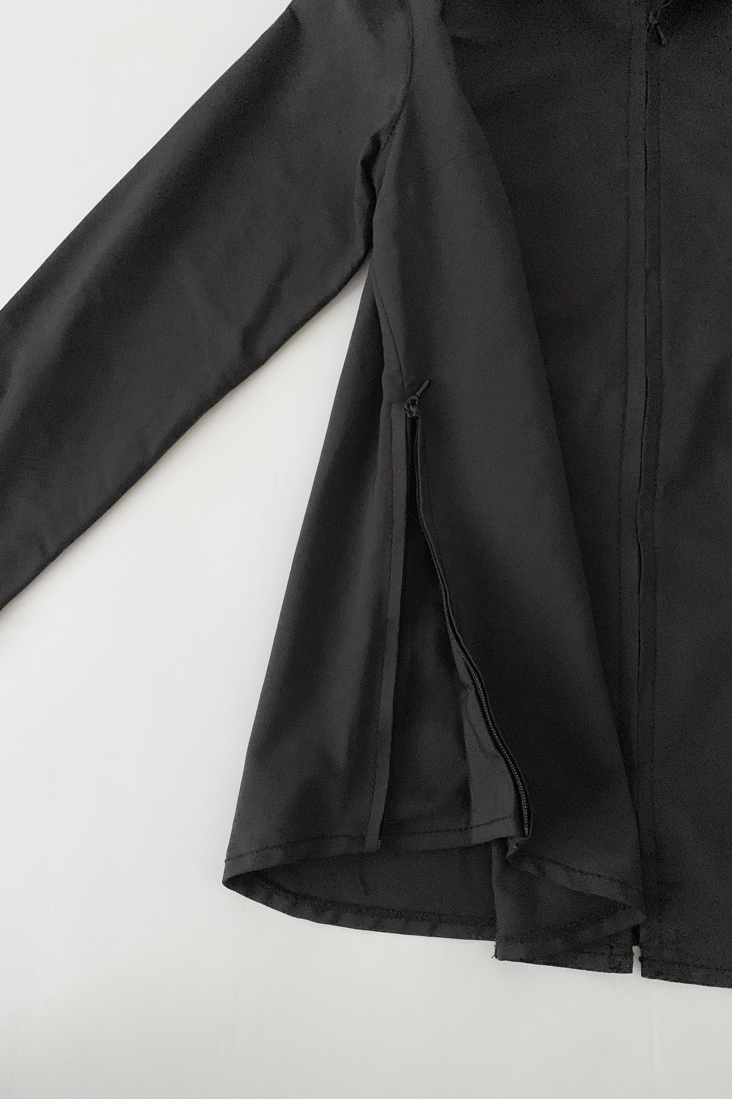 Italy black zip nylon jacket