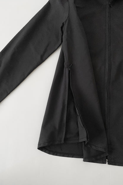 Italy black zip nylon jacket