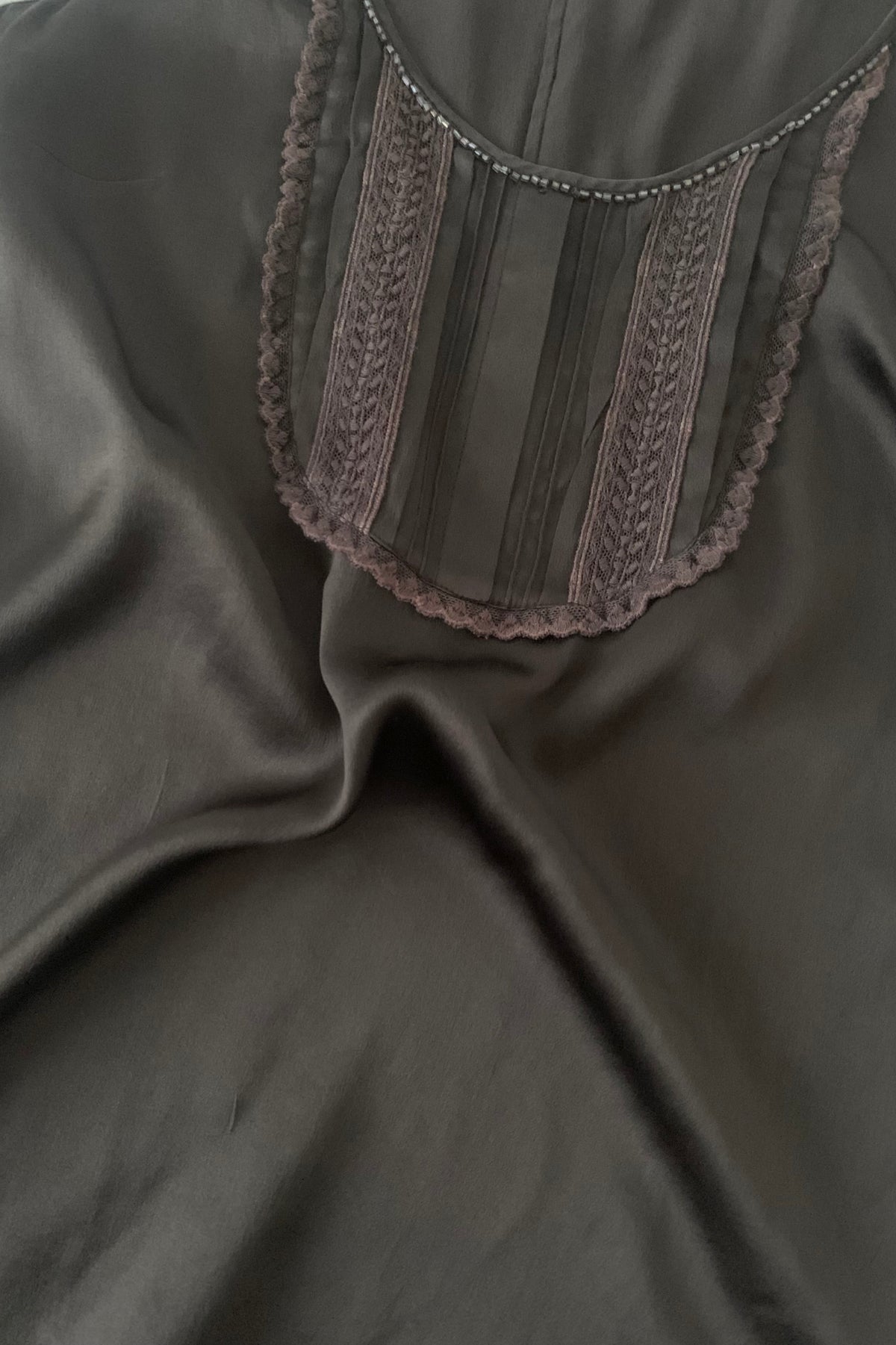MaxMara brown satin beads tops