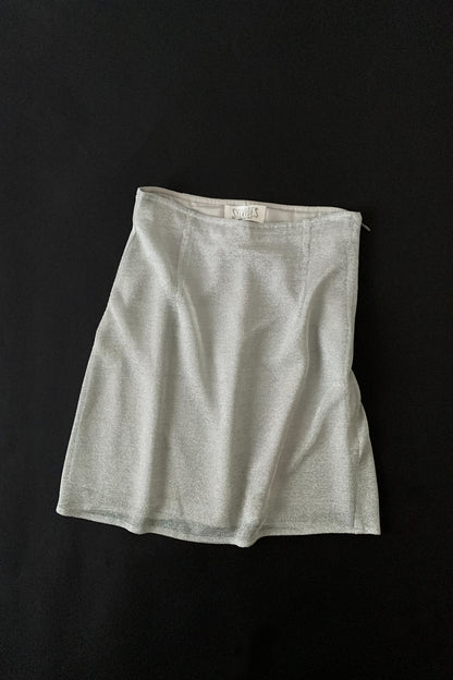 Italy silver summer knit skirt