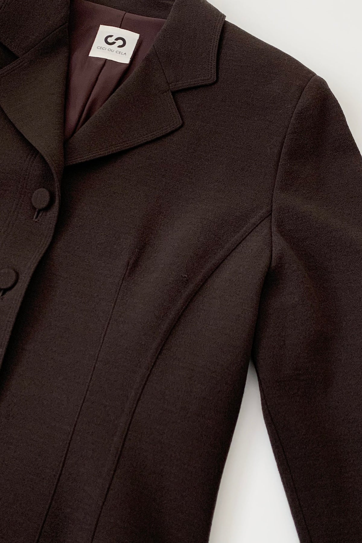 dark brown single breasted jacket