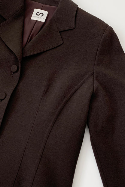 dark brown single breasted jacket