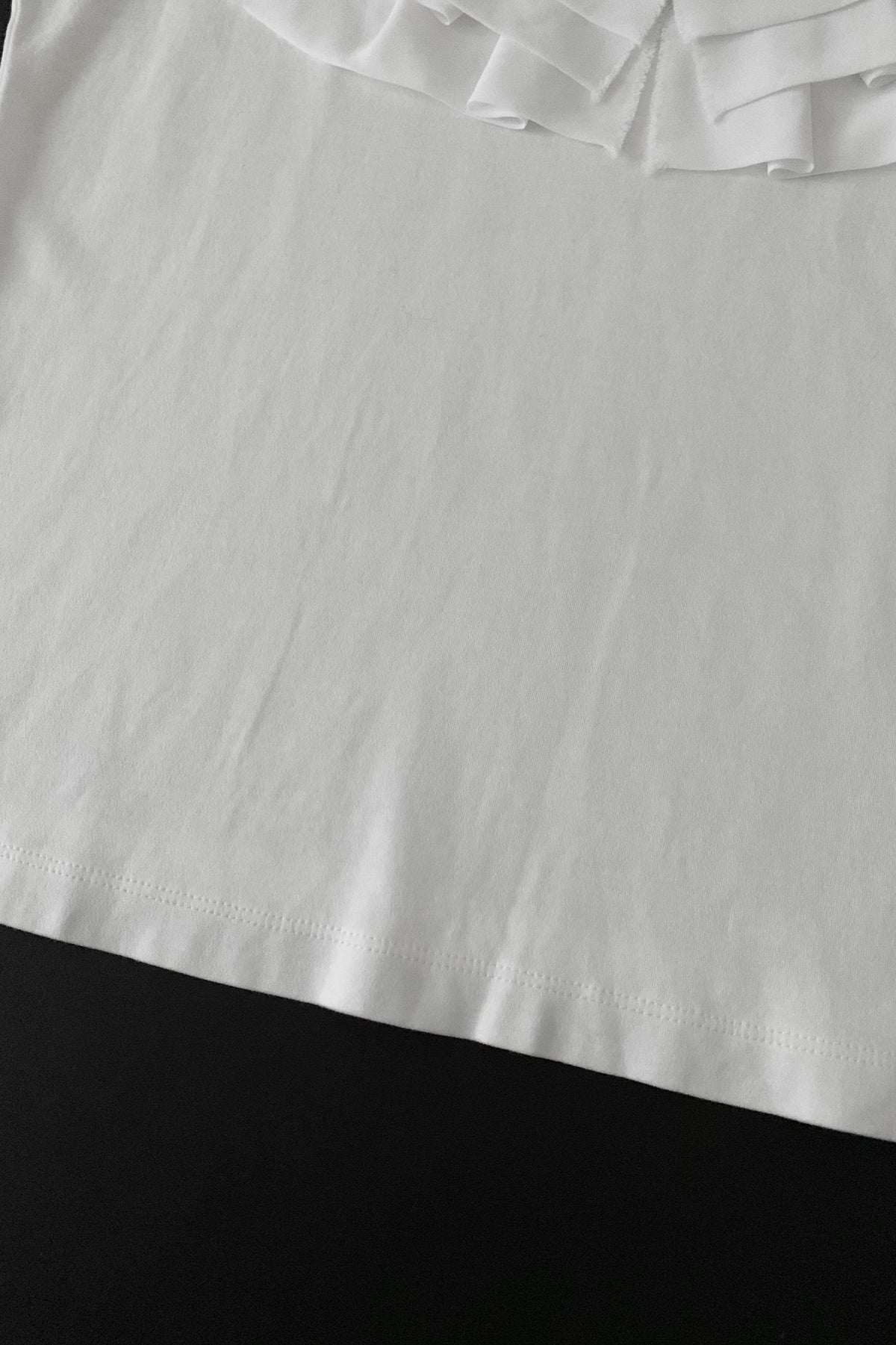 LANVIN white chiffon frill tops