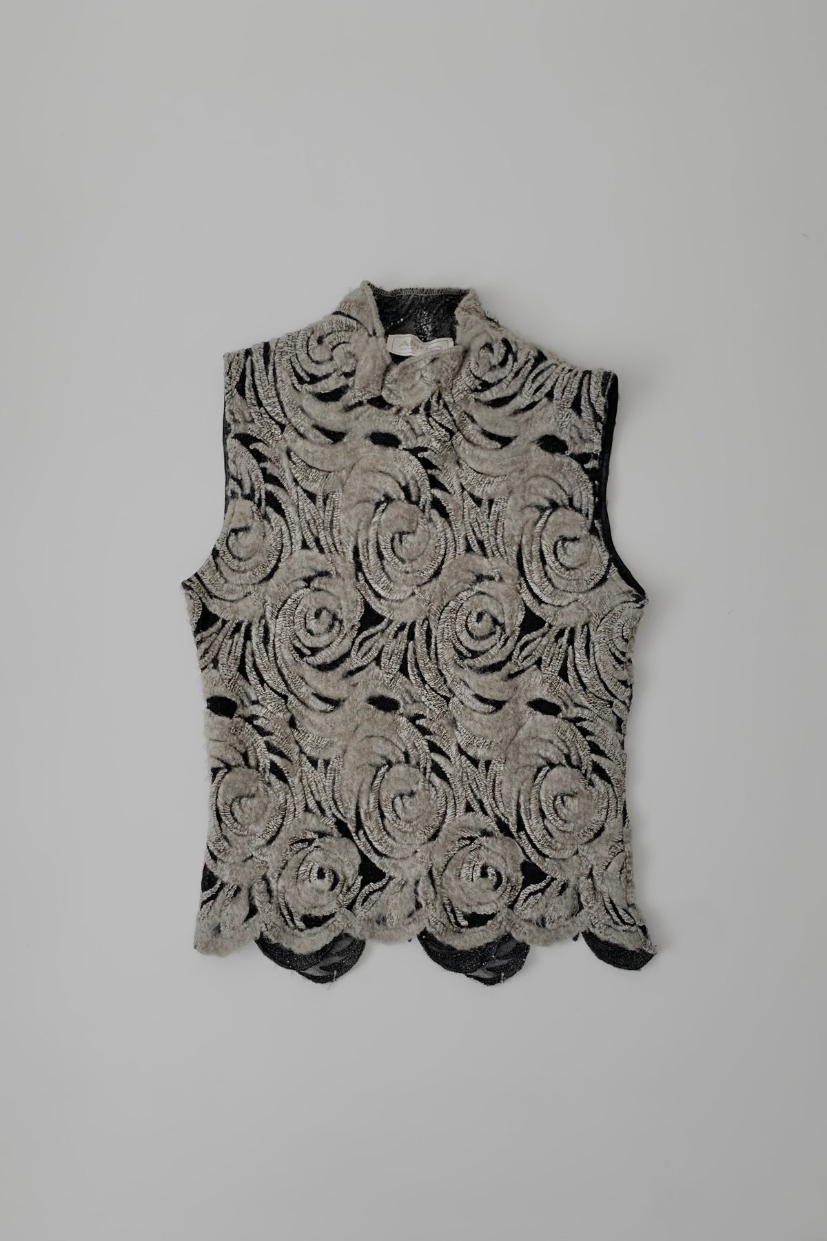 Italy black beige patterned vest