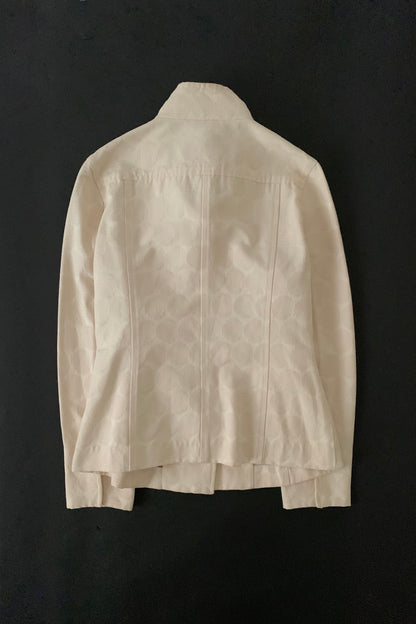 pale beige dot high neck jacket