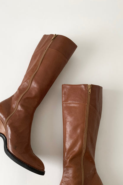 Italy brown long boots