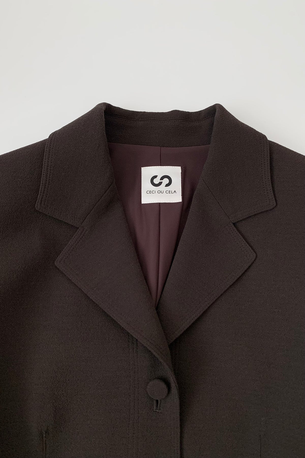 dark brown single breasted jacket