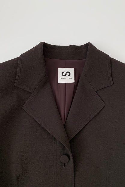 dark brown single breasted jacket