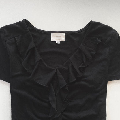 black center frill T tops