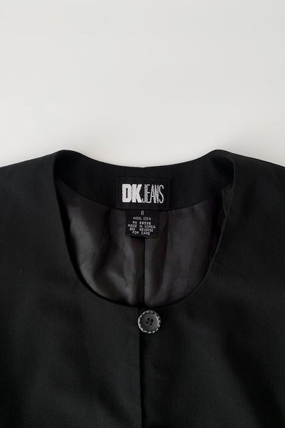DKNY black no collar light jacket